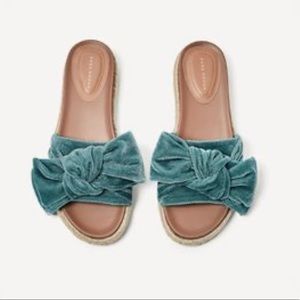 Zara bow velvet sandals